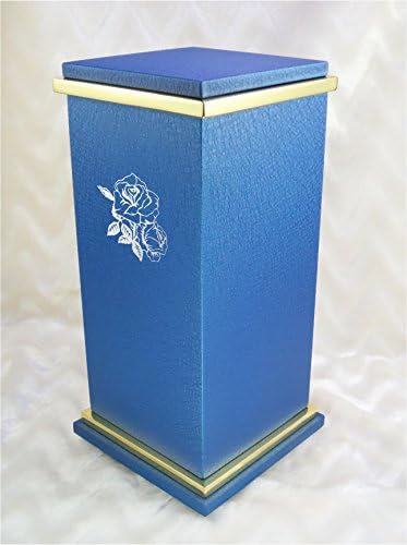 PERSONALIZED Custom Engraved Roses Cremation Urn Vault by Amaranthine Urns, made in the USA, Eaton RG Polished Gold (up to 200 lbs living weight) (Slate Grey)