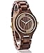 Handmade Wood Watch for Man or Woman - OMELONG Lightweight Wooden Wrist Watch with Japan Quartz Movement Gold Circles on Round Dail(Walnut Wood 1)
