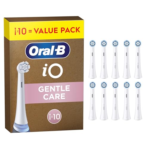 Oral-B Series iO Gentle Care Cabezales De Recambio Originales, Pack de 10 Recambios Blancos Para Cepillos De Dientes Eléctricos Oral B iO, Cepillado Suave, Apto Para Encías Sensibles