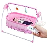 WBPINE Baby Swing Cradle, Automatic Baby Bassinets Swing Crib for Boys and Girls with Music (Pink)