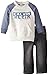 Calvin Klein Baby-Boys Infant Gray Blue French Terry Top with Jeans