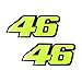 2pcs Reflective Fluorescent Yellow VALENTINO ROSSI 46 MotoGP Racing 6