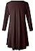 LARACE Women’s 3/4 Sleeve Casual Swing T-Shirt Dresses(3X, Coffee)