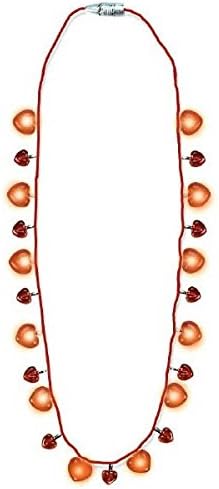 Amscan Hearts Light‑Up Bead Necklace, 32", Multicolor