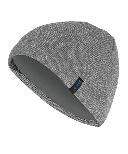 JAKO - Berretto Lavorato a Maglia, Unisex, 1223, Grigio mélange, One Size (02)