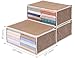 1Storage Charcoal Fiber Clothing Organizer Bags, Breathable Material, 3pcs, Light Brown, 19