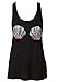 Sidecca Women's Knit Sequins Seashell Bra Mermaid Racerback Tank (Medium, Black)