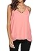 ANGVNS Women Casual V-Neck Chiffon Spaghetti Straps Tank Top