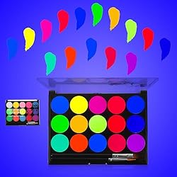 MEICOLY UV Blacklight Face Paint,15 Bright Colors