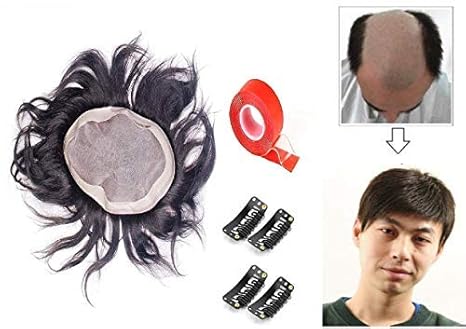 Raaya Normal Monofilament Real Natural Human Hair Patch Wig Toupee