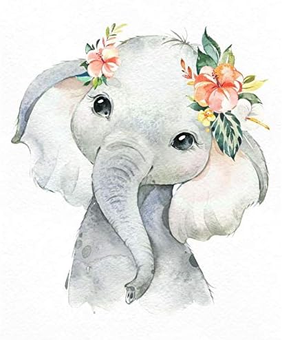 DIY 5D Diamond Painting Elephant Kit for Adults，eniref Round Full Crystal Rhinestone Diamond Artwork Gem Painting Baby Elephant for Kids,Handmade Craft for Room Wall Decor 11.8×15.7inch