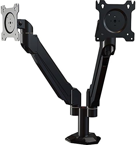 Wize WD21AF 10-32 Inches Desktop Dual Arm Mount with Flat Base for Two Monitors