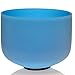 TOPFUND Blue G Note Crystal Singing Bowl Throat Chakra 10 Inch with Heavy Duty Carrying Case and Suede Mallet