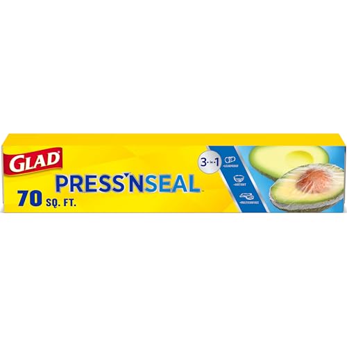 Glad Press'N Seal Plastic Wrap for Food, Griptex Technology, 70 Square Foot Roll (Pack of 1)