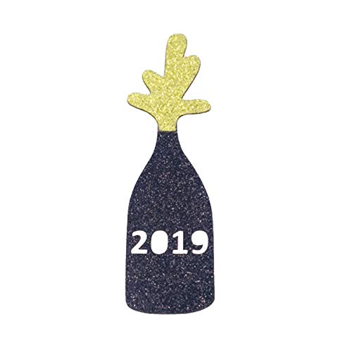 JANOU 2019 Gold Glitter Champagne Glass Cake topper Cupcake Toothpick Cake Decor Wedding Birthday Graduation New Year Party Suppliers