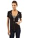 PattyBoutik Women's Hoodie Zip Up Short Sleeve Jacket (Black S)