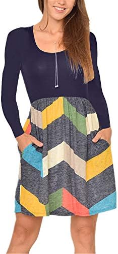 Poulax Women Casual Sleeveless Striped Print Swing Mini T Shirt Tank Dress