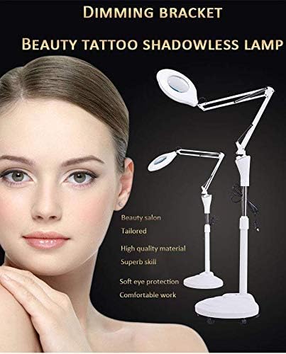 Amazon Co Jp Ledフロアスタンド美容タトゥーランプ 調節可能な回転アーム 16倍の拡大鏡 美容院の入れ墨の爪の病院に適したソフトライトホワイト 22 W ホーム キッチン