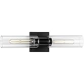 Progress Lighting Clarion Collection 2-Light Matte Black Clear Glass Modern Bath Vanity Light