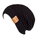 LETHMIK Functional Slouchy Beanie Unisex Skully Hat Warm Infinity Scarf in 3 Colors ,Black,One Size (Elastic)