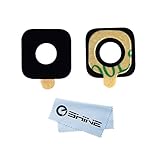 EShine Back Rear Camera Glass Lens Replacement + Adhesive Preinstalled for Samsung Galaxy S6 ACTIVE G890A AT&T + Cloth