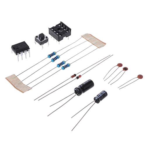 Autone NE555 Oscillator Buzzer Electronic DIY Tone Generator LED Kit 8R 0.25W Speaker - Thumbnail 4