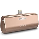 iWALK Link Me® 3000mAH Rechargeable Docking Case Friendly Backup Battery for Apple iPhone 6 6 Plus 5s 5c 5 iPad and iPods and all devices with Lightning port - Gold