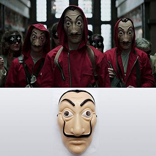 Salvador Dali La Casa De Papel Face Mask Salvador Dali Cosplay Movie Mask Realistic Party Mask for Halloween Party Cosplay Halloween Haunted House Hot FAJIE