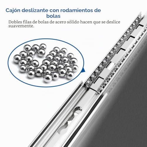 VADANIA Heavy Duty Lockable Drawer Slides 700mm #D53 | 53mm width, load up to 90kg, total extension 3 spans, ball bearings, side mount, 1 pair