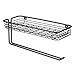 mDesign Toilet Tissue Paper Holder and Multi-Purpose Shelf - Wall Mount Storage Organizer for Bathroom, Holds 2 Rolls - Durable Metal Wire Design - Matte Black