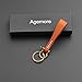Leather Keychain Leather Key Ring, Cowhide Smooth Soft Classic Key Chain Fob for Man and Women by Agemore (Light Brown)