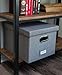 Internet's Best Collapsible File Storage Organizer with Lid - Decorative Linen Filing & Storage Office Box – Hanging Letter/Legal Folder – Home Office Bins Cabinet – Grey Container - 2 Pack