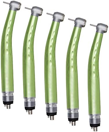 Color Fiber Optic High Speed Standard Head Air Tool 4 Holes Green(Pack of 5)
