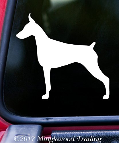 DOBERMAN PINSCHER 5" x 4.5" Vinyl Decal Sticker - Dobie Dog Dobermann - - IVORY