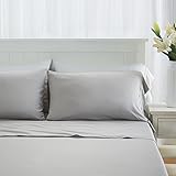 DTY Bedding Premium King Bamboo Sheets - Luxuriously Soft and Comfortable 4-Piece Bamboo Bed Sheet Set from 100% Bamboo Viscose - King Bamboo Bedding, Light Gray