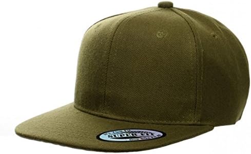 Blank Solid Plain Flat Visor Snapback (Olive)