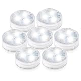 AGPtek 10PCS White Submersible Round LED Candle High Brightness Tea Vase Battery Light Outdoor Garden Pond Pool Bath Disco Bar Spa Tub Decoration Wedding Xmas Floral Decoration Candles