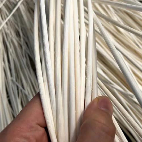Ayuduots 2mm Natural Round Reed 32.8ft/Roll Cane Webbing Weave Material Indonesian Natural Rattan Core for Furniture Repair Handicrafts