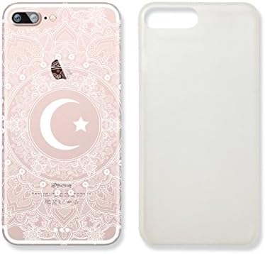 Crescent Moon Mandala Background Merry Christmas Clear Transparent Plastic Phone Case for iphone 7PLUS_ SUPERTRAMPshop (VAS403.7plsl)