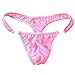 WenMei Men's Bikini Boxer Briefs trip Thongs G-string milk silk Underwear Shorts (pink)
