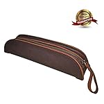 Pencil Case Leather Pen Case Handmade Leather Pencil Pouch Pen Box with Zipper Protection Closure Unique Premium Quality Stationery Bag for Men Women