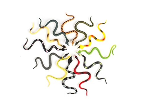 Hands On Learning Realistic Viper Snake Animal Figures, 1-Dozen, 6-Inch