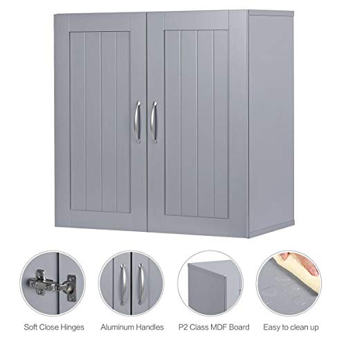 Yaheetech Bathroom Medicine 2 Door Wall Mounted Storage