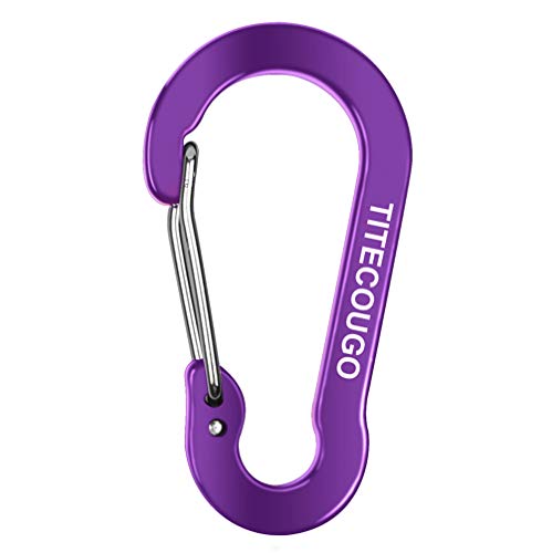 Carabiner Clip,Aluminum D-ring Locking Carabine Flat D-Shape Lock Snap Backpack Water Bottle Keychain Climbing Gear Accessories EDC Camping Tent Multi Function Tool Multiple Colors Purple 10Q QQ7