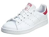 adidas Originals Girls' Stan Smith J Skate Shoe, White/White/Bold Pink, 3.5 M US Big Kid