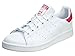 adidas Originals Girls' Stan Smith J Shoe, White/White/Bold Pink, 3.5 M US Big Kid