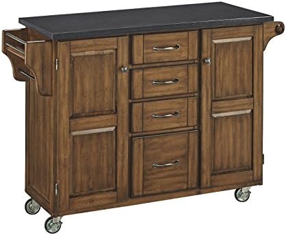 Lana45 Kitchen Cart Create-a-Cart In Warm Oak Finish By Home Styles Slate grey top