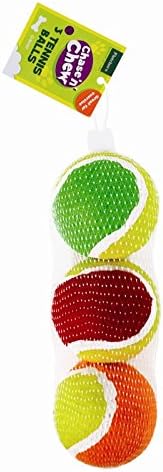 Chase n Chew ‎Q-64157-AC Pet Dog Tennis Balls, Pack of 3
