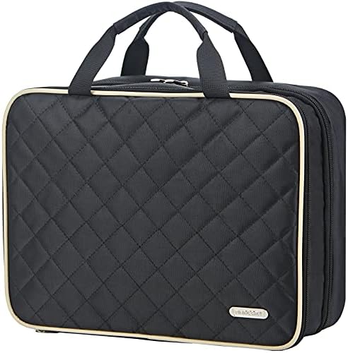 FINDCOZY Toiletry Bag Travel Bag with Hanging Hook, Cosmetic Bag, Travel Makeup Organizer for Women, Black 1 FINDCOZY Toiletry Bag Travel Bag with Hanging Hook, Cosmetic Bag, Travel Makeup Organizer for Women, Black