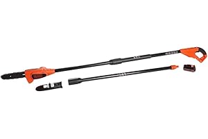 BLACK+DECKER 20V MAX Cordless Pole Saw, Electric, 10Ft Length, Tree Pruning Chainsaw with Battery and Charger (LPP120-CA)